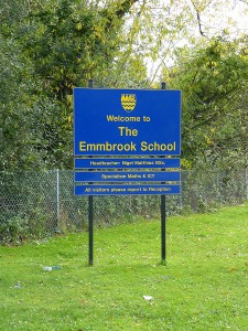 Emmbrook School sign