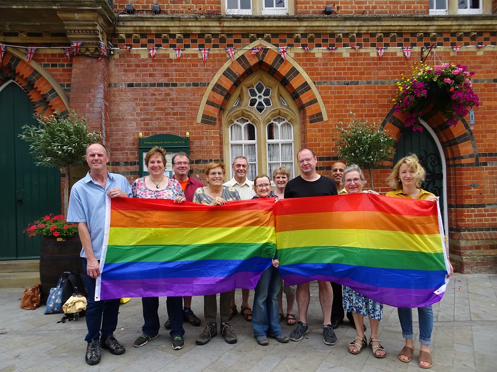 Lib Dem Councillors with Rainbow Flags